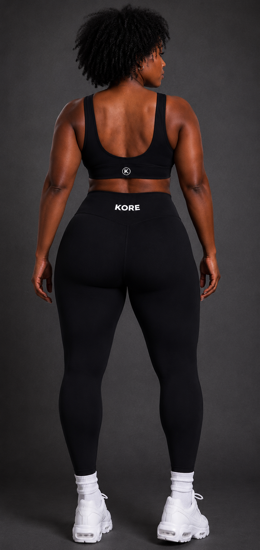 KORE Sculpt Leggings — full back view showing squat-proof coverage and tension-mapped sculpt zones
